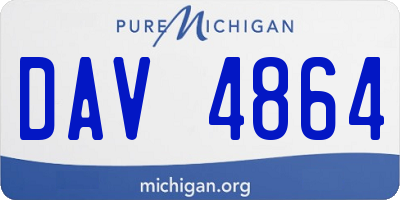 MI license plate DAV4864