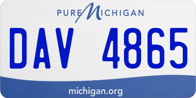 MI license plate DAV4865