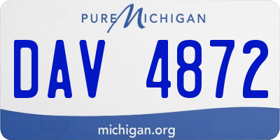 MI license plate DAV4872