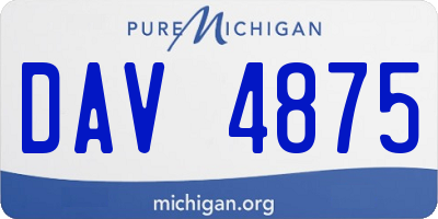 MI license plate DAV4875