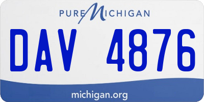 MI license plate DAV4876