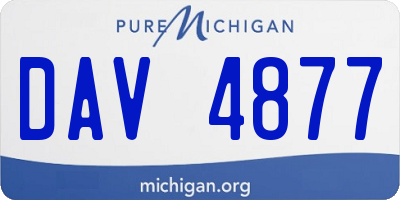 MI license plate DAV4877