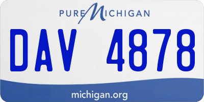 MI license plate DAV4878