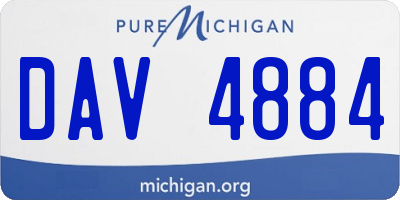 MI license plate DAV4884