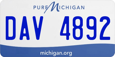MI license plate DAV4892