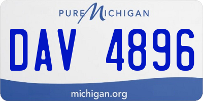 MI license plate DAV4896