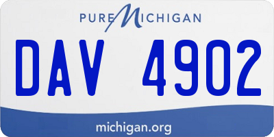 MI license plate DAV4902