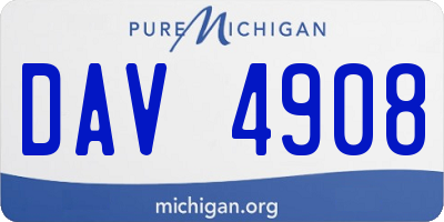 MI license plate DAV4908