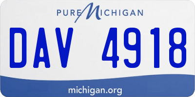 MI license plate DAV4918