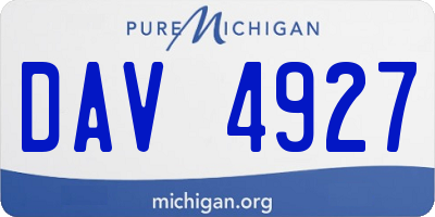 MI license plate DAV4927