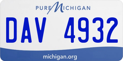 MI license plate DAV4932