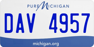 MI license plate DAV4957