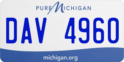 MI license plate DAV4960
