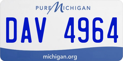 MI license plate DAV4964