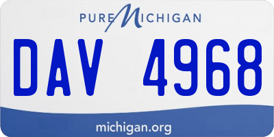 MI license plate DAV4968