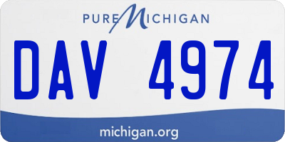 MI license plate DAV4974