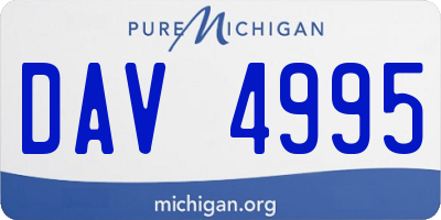 MI license plate DAV4995