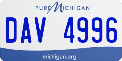 MI license plate DAV4996