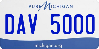 MI license plate DAV5000