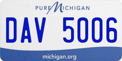 MI license plate DAV5006