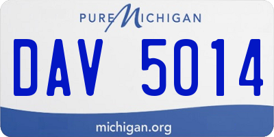 MI license plate DAV5014