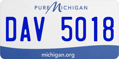 MI license plate DAV5018