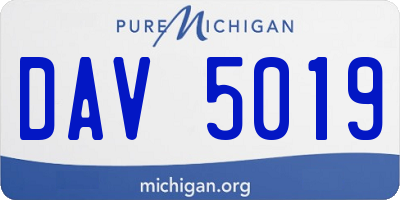 MI license plate DAV5019