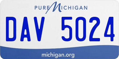 MI license plate DAV5024
