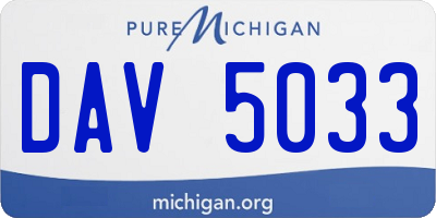 MI license plate DAV5033