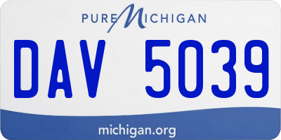 MI license plate DAV5039