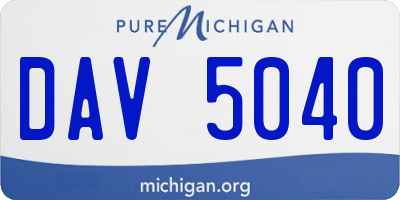 MI license plate DAV5040