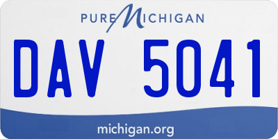 MI license plate DAV5041