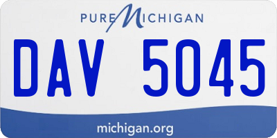 MI license plate DAV5045