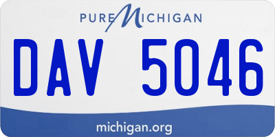 MI license plate DAV5046