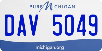 MI license plate DAV5049