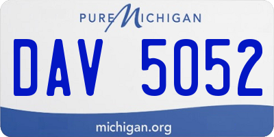 MI license plate DAV5052