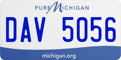 MI license plate DAV5056