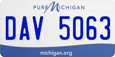 MI license plate DAV5063