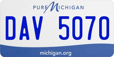 MI license plate DAV5070