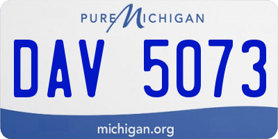 MI license plate DAV5073