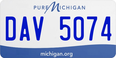 MI license plate DAV5074