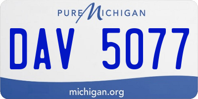 MI license plate DAV5077
