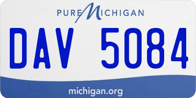 MI license plate DAV5084