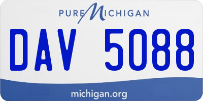 MI license plate DAV5088