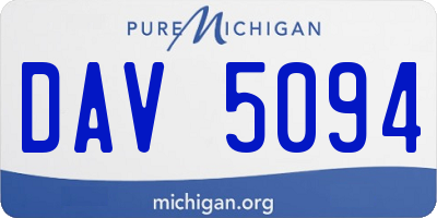 MI license plate DAV5094