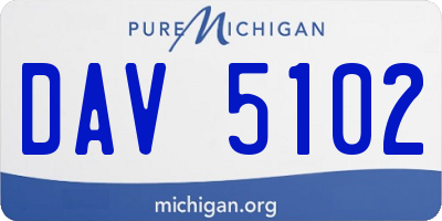 MI license plate DAV5102