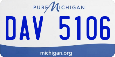 MI license plate DAV5106