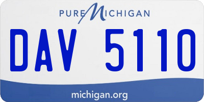 MI license plate DAV5110