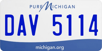 MI license plate DAV5114
