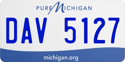 MI license plate DAV5127